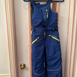 Eddie Bauer Kids Blue snow pants with Neon Accents